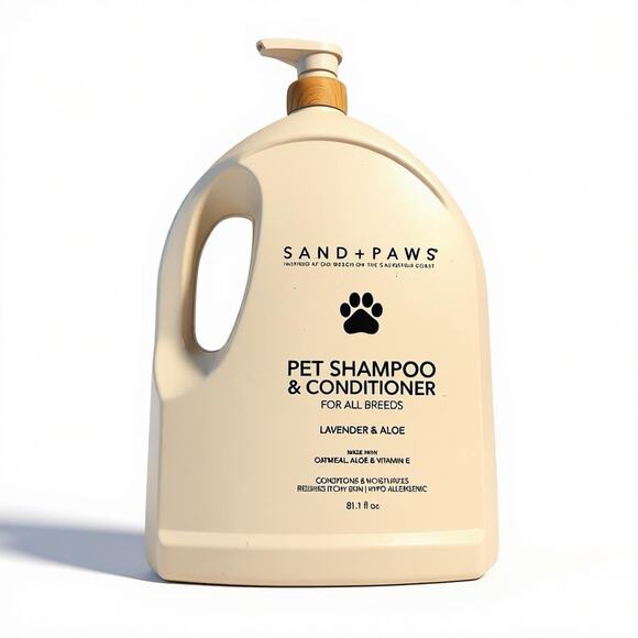 Sand + Paws Lavender & Aloe Pet Shampoo Conditioner w/ Vitamin E 81oz - Picture 2 of 2